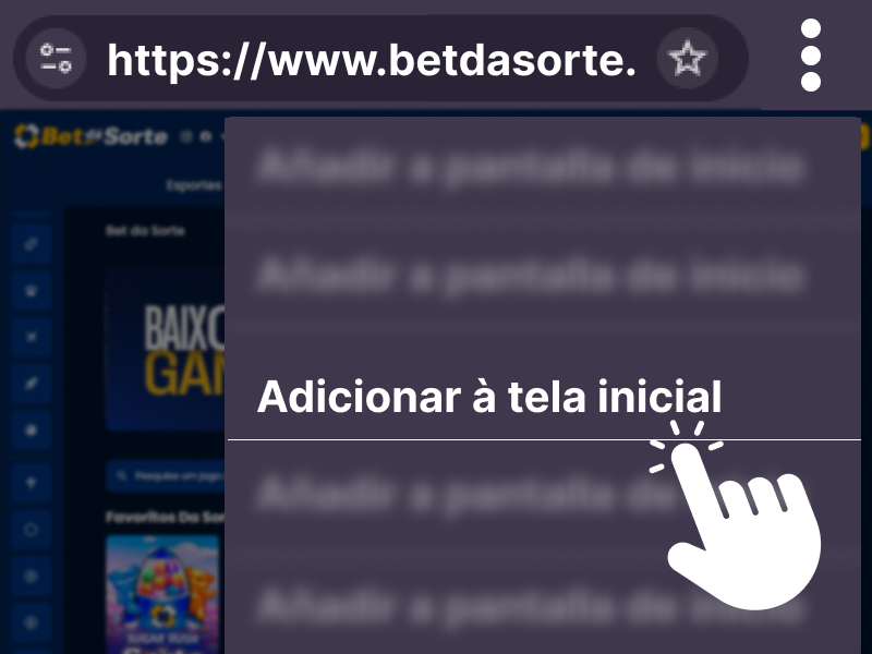 Opção Adicionar à tela inicial no navegador mobile