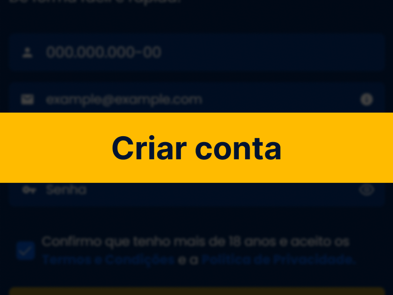 Botão Criar conta no formulário de registro BetDaSorte
