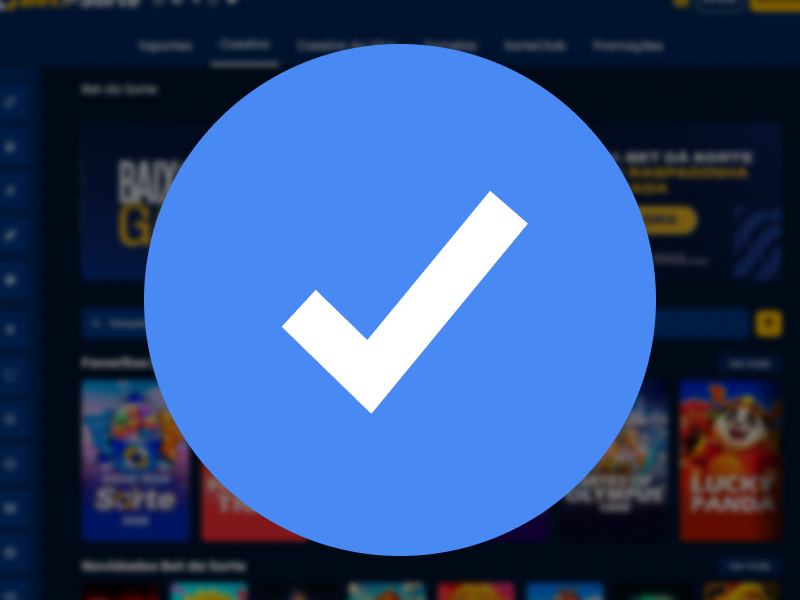 Ícone de confirmação com marca de verificação azul