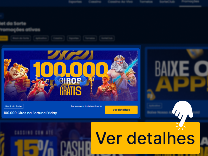 Botão Ver detalhes em banner promocional BetDaSorte