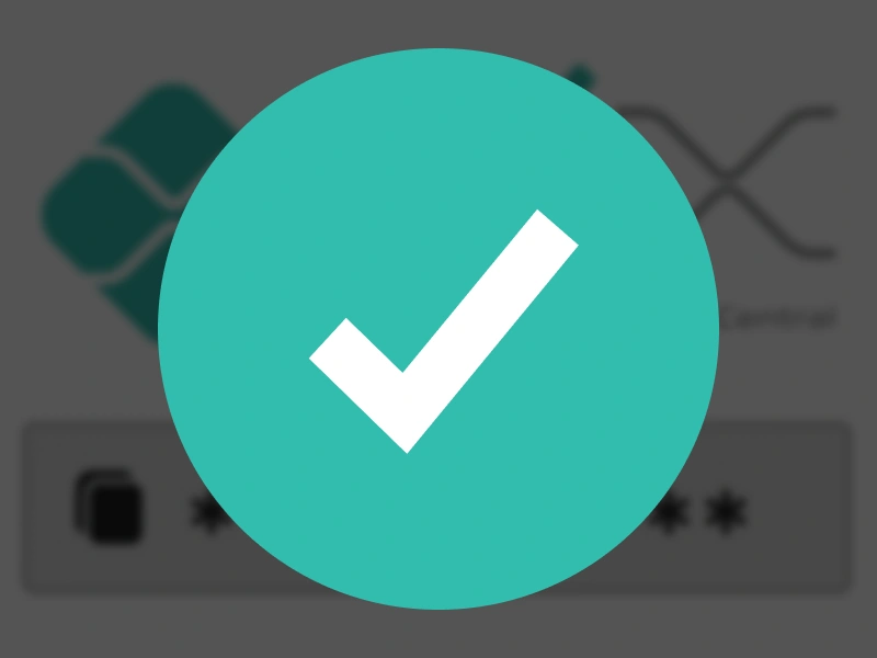 Ícone de confirmação com marca de verificação verde