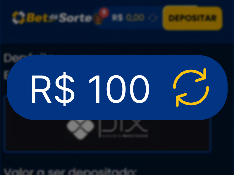Valor R$ 100 exibido com ícone de atualização