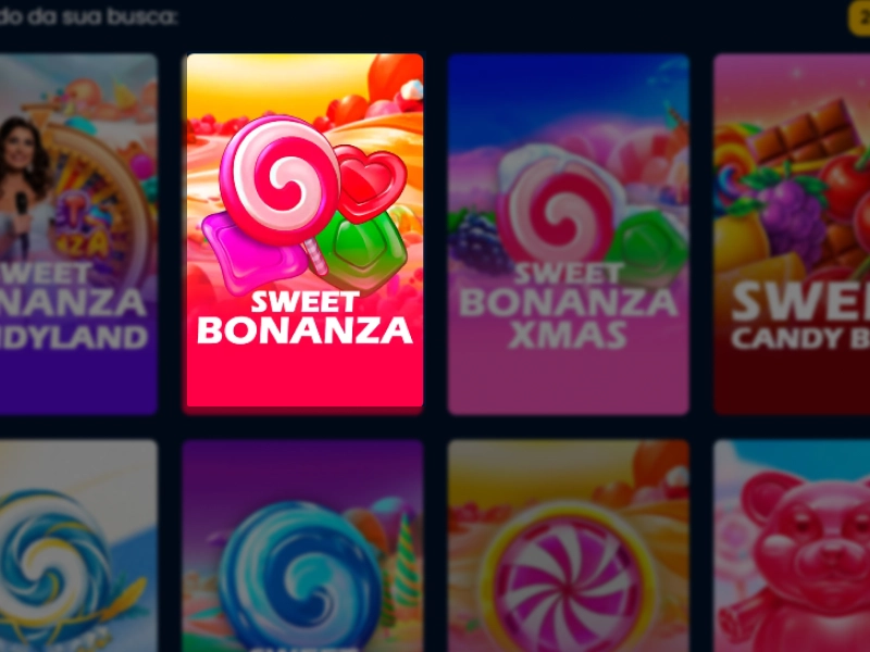 Capa do jogo Sweet Bonanza com arte colorida e botão de acesso